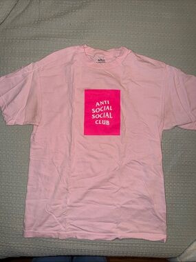 Anti Social Social Club Pink box Logo Short-Sleeve Tee